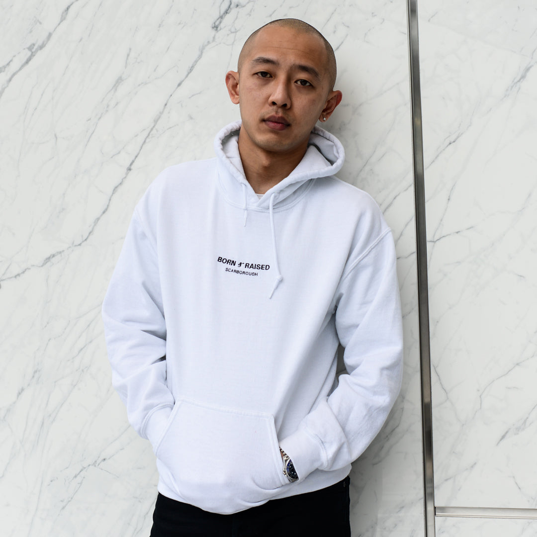 Born & Raised: Scarborough White Embroidery Hoodie – WT DESIGN