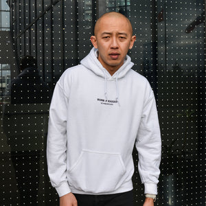 Born & Raised: Scarborough White Embroidery Hoodie