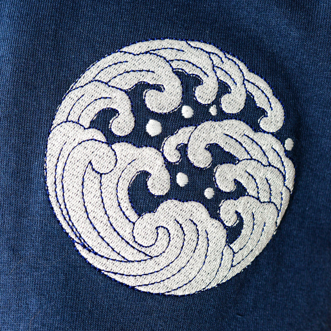 津波 TSUNAMI Crest Dark T-Shirt Embroidery