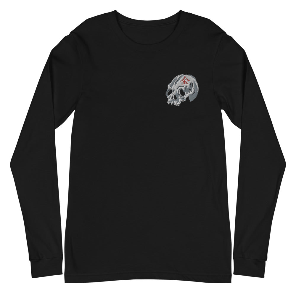 "Mind on my Money" 金 Skull Embroidered Longsleeve