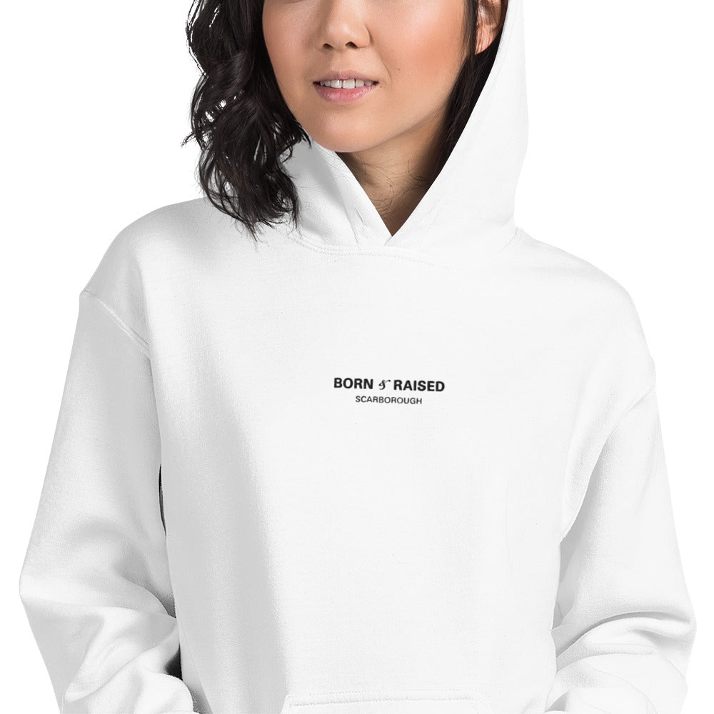 Born & Raised: Scarborough White Embroidery Hoodie